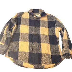 Earth Ragz Men's Plaid Shirt Flannel Blue Yellow Size M